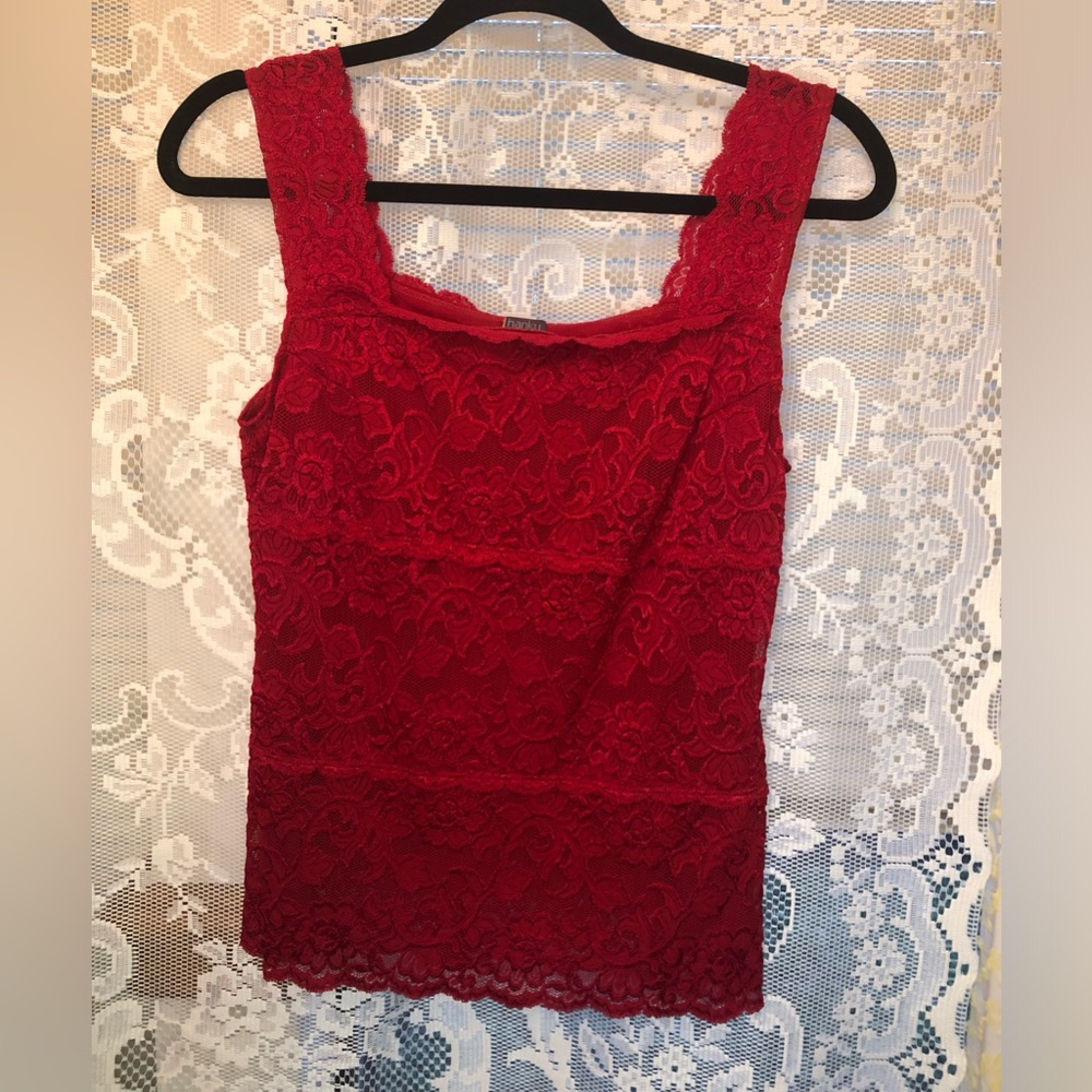 Red Lace Tank Top